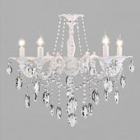 Подвесная люстра Eurosvet Veletta 10108/5 белый/прозрачный хрусталь Strotskis. Фото №1