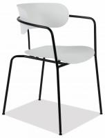 Кресло VAN HALLEN (mod. 2433) пластик/металл, 54,5х53,5х76 см, высота до сиденья 46 см, белый/черный (поставляется по 4 шт)