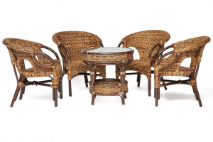 Комплект для отдыха Mandalino 05/21 Pecan  стол и 4 кресла. Фото