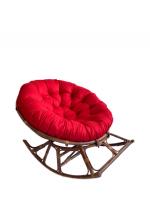 Кресло Папасан-качалка 23/01D с красной подушкой