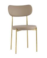 Стул Барбара экокожа бежевая золотые ножки. Фото №1
