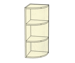 Шкаф настенный угловой открытый Злата ЗТ-3928/М (-01). Фото №2