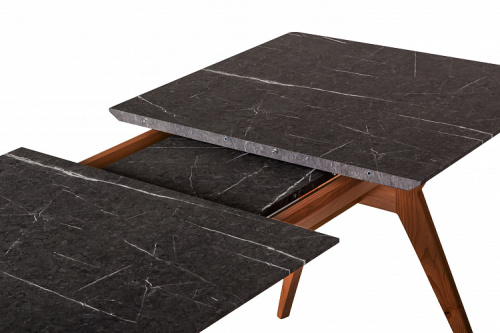 Стол Нарвик раскладной 120-160 ОРЕХ-Мрамор Графит. Фото №7