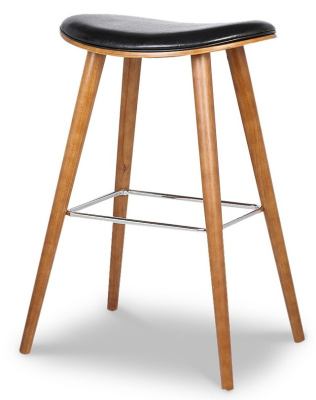 Стул полубарный JY1730-65 черный/орех. Фото