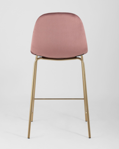 Стул полубарный Валенсия велюр розовый золотые ножки. Фото №6