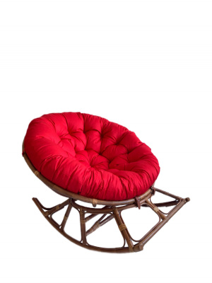Кресло Папасан-качалка 23/01D с красной подушкой. Фото