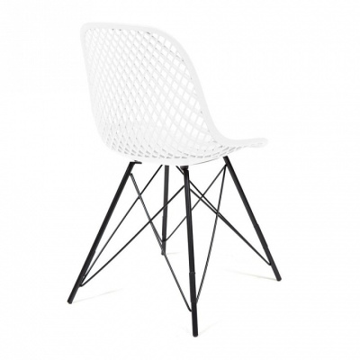 Стул VINCENT (mod. 8001) металл/пластик, 46,5 х 53 х 83,5 см, белый/черный (поставляется по 4 шт). Фото №2