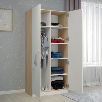 Шкаф платяной Polini kids French 1230 Amis, белый фото Шкаф платяной Polini kids French 1230 Amis, белый. Фото №5