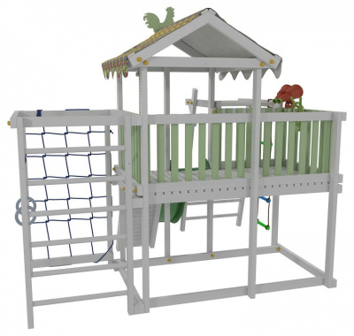 Комплекс игровой ДК2Б, бирюзовый, серый. Фото