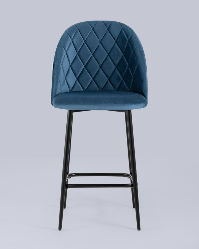 Стул полубарный Марсель велюр пыльно-синий. Фото №5