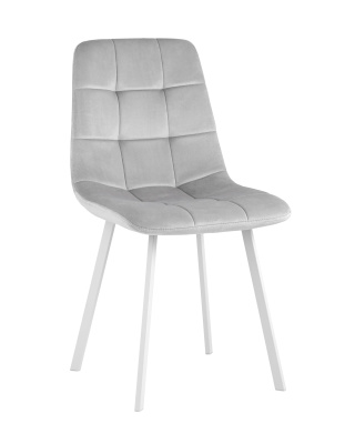 Стул Chilly велюр серебристый ножки белые. Фото №2