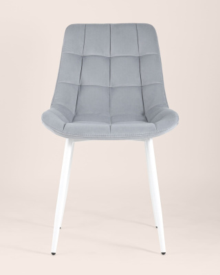 Стул Флекс велюр светло-серый белые ножки. Фото №5