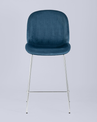 Стул полубарный Beetle со спинкой маренго хромированные ножки. Фото №5