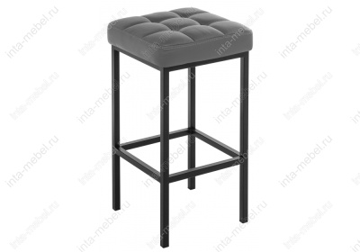 Барный стул Лофт кожзам темно-серый / черный матовый. Фото №5