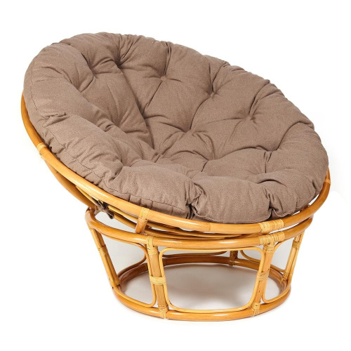 Кресло из ротанга Папасан (Papasan 23/01) + Подушка (Honey (мёд),экошерсть коричневая) фото Кресло из ротанга Папасан (Papasan 23/01) + Подушка (Honey (мёд),экошерсть коричневая). Фото №1