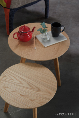 Комплект из двух круглых столиков CT-911 Дуб. Фото