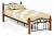 Кровать AT-808 Wood slat base дерево гевея/металл, 90*200 см (Single bed), красный дуб/черный