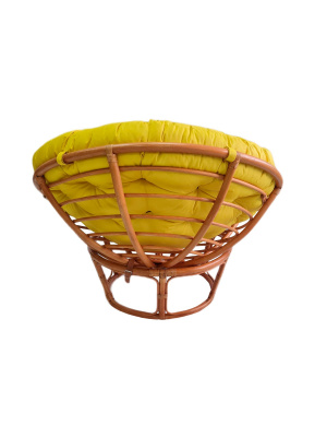 Кресло Папасан 23/01 с желтой подушкой. Фото