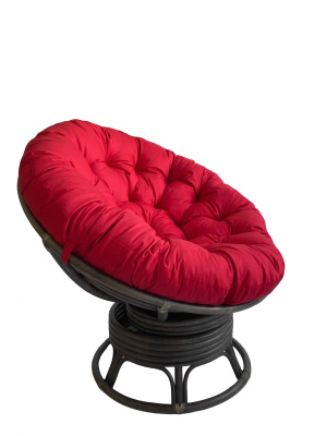 Кресло Папасан вращающийся 23/01В с красной подушкой. Фото №3