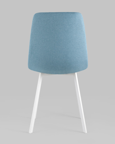 Стул Chilly рогожка голубой ножки белые фото Стул Chilly рогожка голубой ножки белые. Фото №6