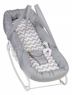 Шезлонг детский Polini kids Зигзаг, серый. Фото №4