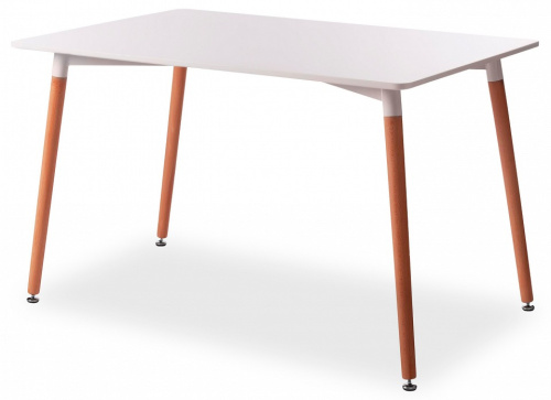 Стол JOHN (mod. T1001) МДФ/дерево, 80 х 120 х 75 см , White (Белый) / Natural (натуральный). Фото №1