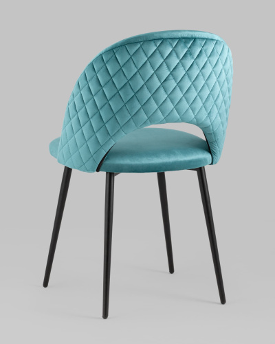 Стул Меган велюр с ромбами сине-зеленый. Фото №7