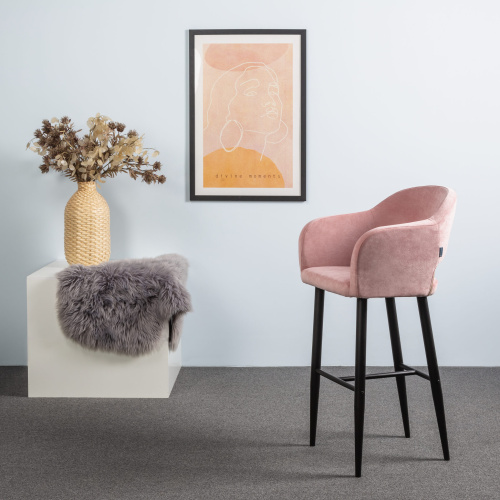 Кресло барное Oscar Сканди Розов/Черный. Фото №9