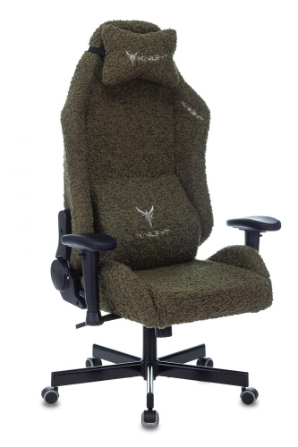 Кресло игровое Knight T1 хаки экомех с подголов. крестовина металл. Фото №1