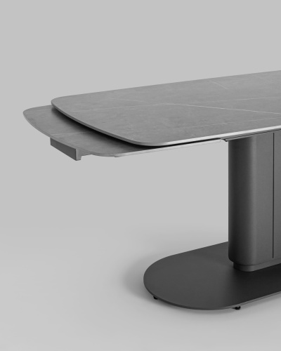 Стол обеденный Глория раскладной 170-250*90 керамика серая. Фото №7