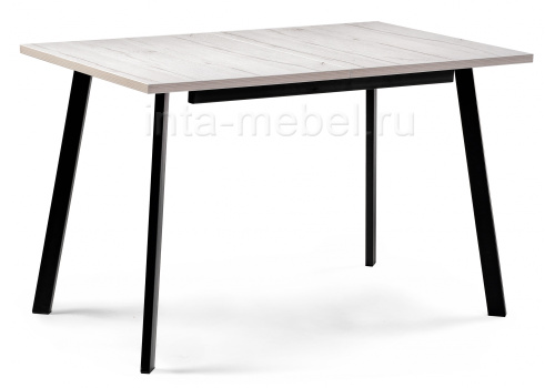 Стол деревянный раскладной Колон лофт 120 25 мм юта / черный матовый. Фото №1