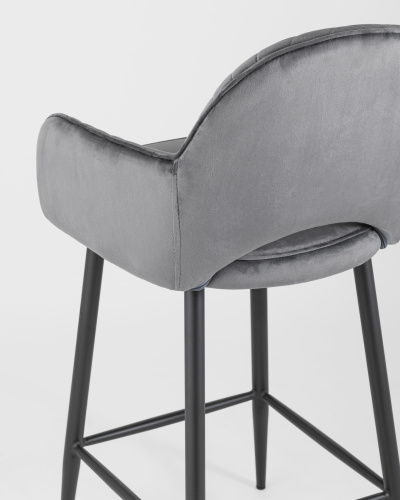 Стул полубарный Венера диамант велюр серый. Фото №8