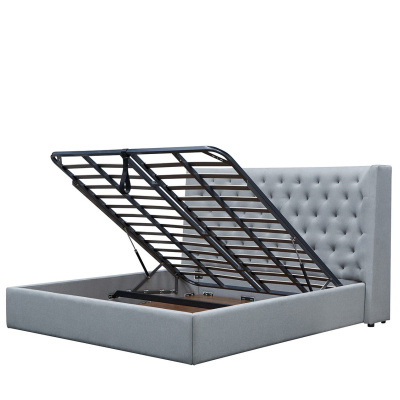 Кровать GC1726 серая с ящиком для белья. Фото №3