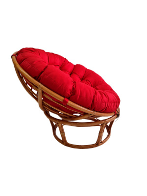 Кресло Папасан 23/01 с красной подушкой. Фото