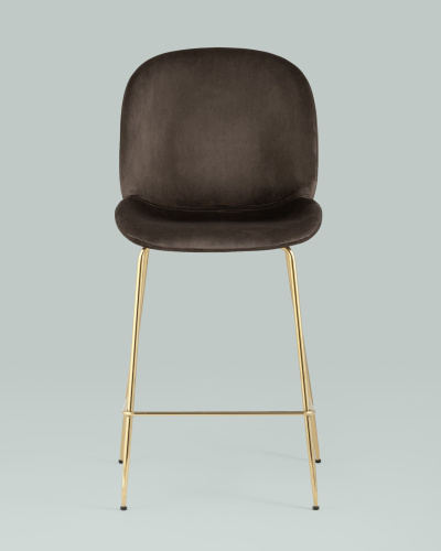 Стул полубарный Beetle со спинкой коричневый. Фото №5