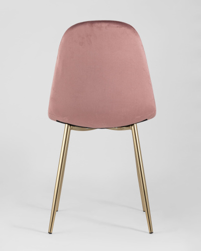 Стул Валенсия велюр пыльно-розовый золотые ножки. Фото №6