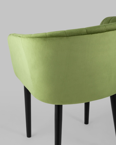 Стул с подлокотниками Нейтон велюр травяной. Фото №8