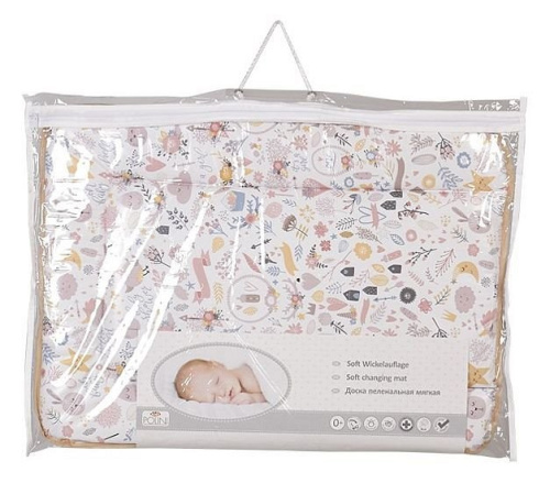 Матрас пеленальный Polini kids Единорог Hello baby, бежевый фото Матрас пеленальный Polini kids Единорог Hello baby, бежевый. Фото №5