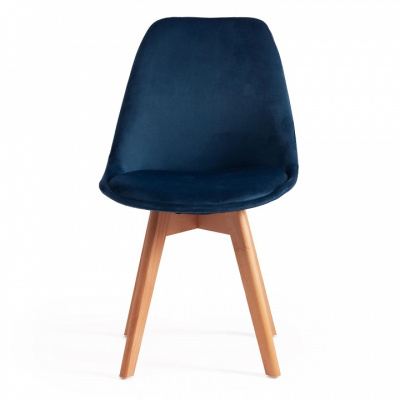 Стул Secret De Maison TULIP SOFT (mod. 74) вельвет/дерево , 54 х 47 х 83 см , синий (HLR 63)/натуральный (поставляется по 4 шт). Фото №2