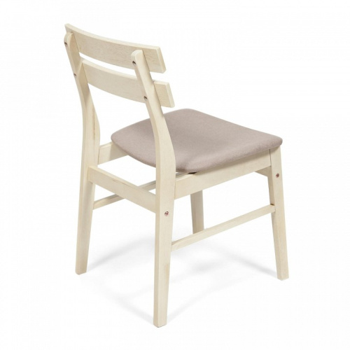 CT 8805 Стул Fes с мягким сиденьем дерево гевея, 53,5*47,5*76,5см, античный белый, ткань бежевая (FG22616-16) (поставляется по 4 шт). Фото №2