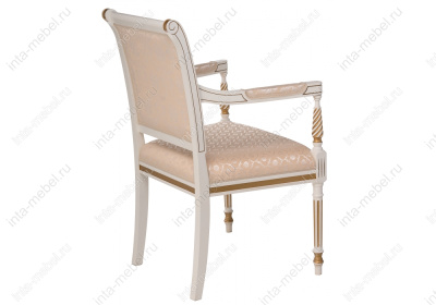 Стул деревянный Рембрандт молочный с золотой патиной. Фото №4