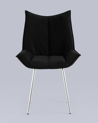 Стул Осло велюр черный ножки хромированные. Фото №5