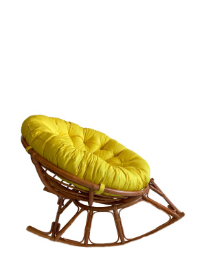 Кресло Папасан-качалка 23/01D с желтой подушкой. Фото №4