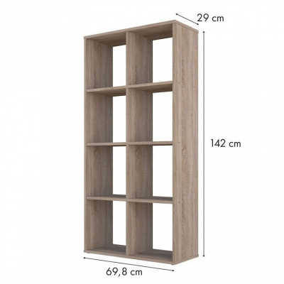 Стеллаж Polini Home Smart, древесина коричневая светлая дуб. Фото №5