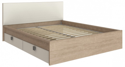 кровать 2000*1600 Анастасия АН-22К (с ящиками) дуб роше/мисандея стоун. Фото