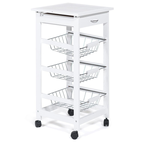 Столик передвижной кухонный разделочный (mod. JW3-2014-1) (Белый). Фото №1