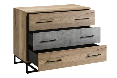 Комод с 3 ящиками Loft Дуб натур/Бетон. Фото №5