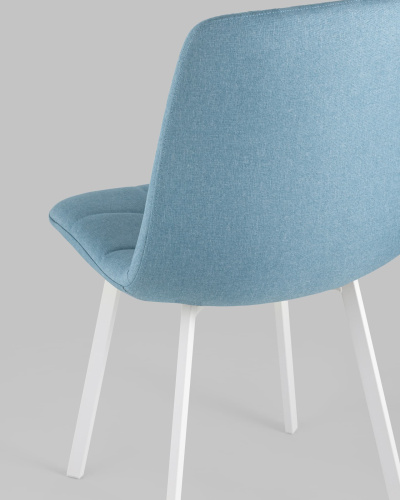 Стул Chilly рогожка голубой ножки белые фото Стул Chilly рогожка голубой ножки белые. Фото №8