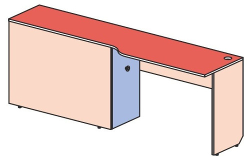 Стол-тумба для двухэтажного блока Силуэт. Фото №1