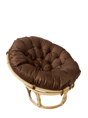 Кресло Папасан 23/01 с коричневой подушкой. Фото